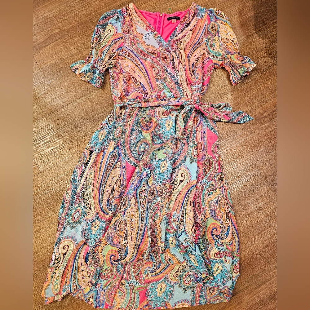 Tommy Hilfiger Paisley Dress Size 10 Colorful Easter Dress Y2K